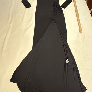 Fashion Nova Elegant Black Long Sleeve Dress